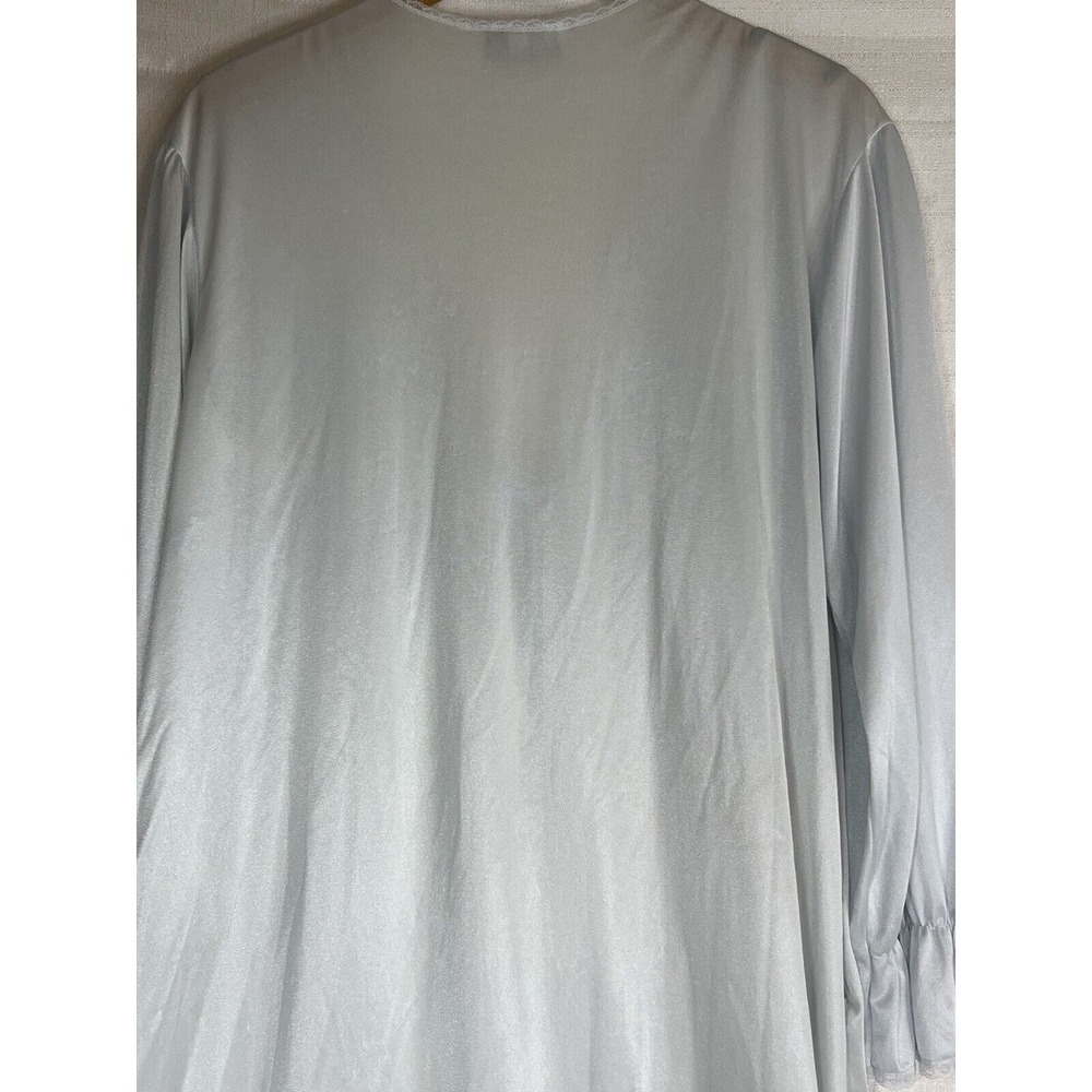 Vintage Ashely Ames Light Blue Maxi Front Tie Robe Nightgown Housecoat Medium - Picture 11 of 13